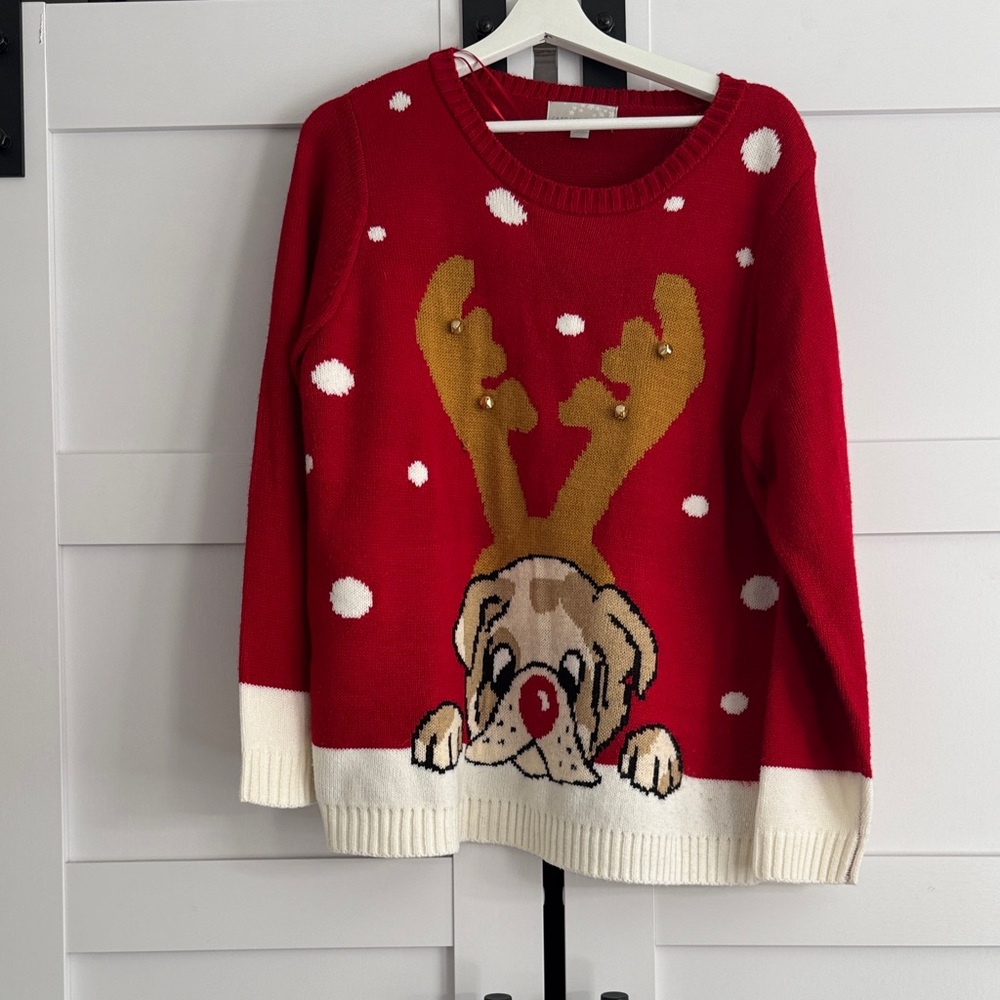 Carolyn Taylor Reindeer Bulldog Sweater